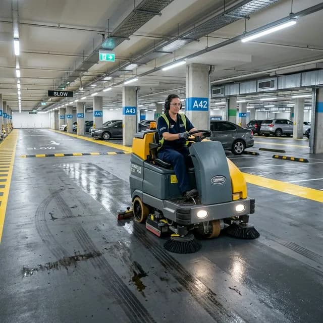 Tiefgaragenreinigung: Ölspuren und Reifenabrieb professionell entfernen